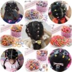 Shining Diva Fashion 100 pcs Combo Elastic Hair Bands Ties Accessories for Kids Baby Girls Women with Tin Kitty Box - Fast Shipping to USA & Canada - Image 5