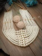 Shining Diva Fashion Latest Stylish Design Fancy Multilayer Pearl Necklace Jewellery Set for Women (15881s) - Fast Shipping to USA & Canada - Image 6