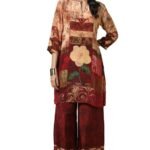 Soch Womens Multicolour Crepe Abstract Print Co-Ord Set With Beads - Fast Shipping to USA & Canada