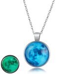 Fashion Frill Exclusive Silver Chain Moonstone Glow in the Dark Moon Round Shape Pendant For Women Girls - Fast Shipping to USA & Canada