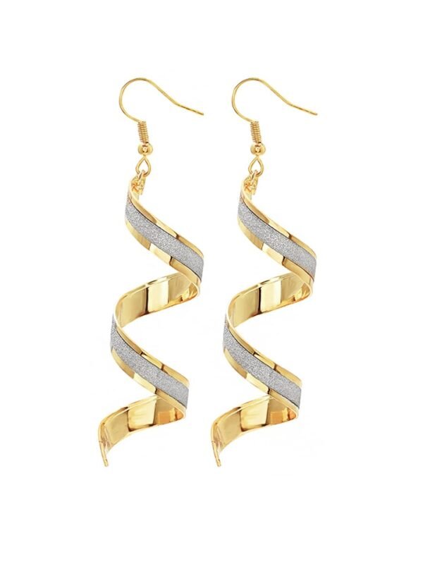 Yellow Chimes Dangler Earrings for Women Fashion Golden Long Danglers | Gold Plated Spiral Dangler Earrings For Girls | Birthday Gift for Girls Anniversary Gift for Wife - Fast Shipping to USA & Canada