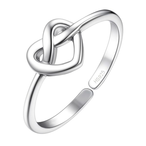HighSpark 925 Silver Love Knot Heart Ring for Women - Fast Shipping to USA & Canada