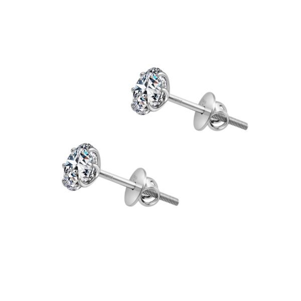 HighSpark 925 Silver Solitaire Screwback Stud Earrings - Fast Shipping to USA & Canada