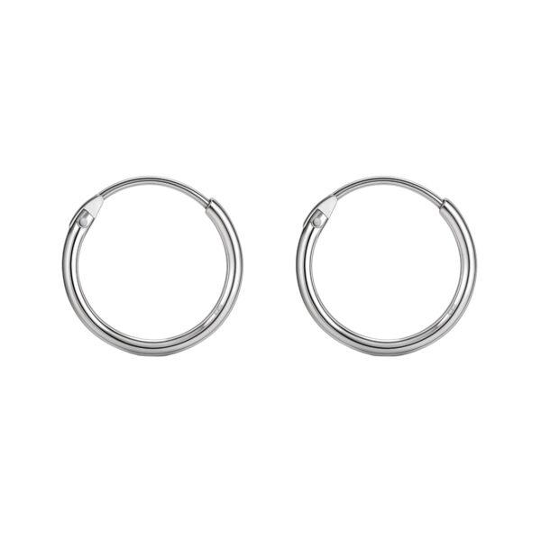 HIGHSPARK 925 Silver Hoop Earrings Silver 12mm - Fast Shipping to USA & Canada