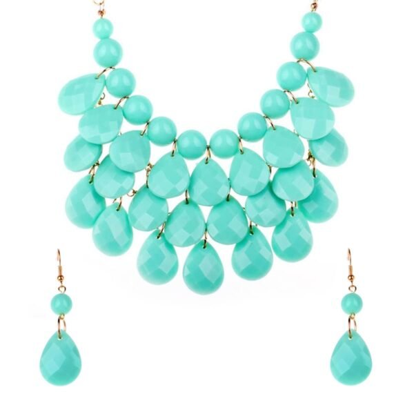 Yellow Chimes Jewellery Set For Women Multicolor Stone Tear Drop Designed Gold Toned Necklace Set For Women and Girls - Fast Shipping to USA & Canada