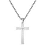 Yellow Chimes Pendant for Men and Boys Silver Pendants For Men | Stainless Steel Cross Pendant Necklace Chain for Men | Birthday Gift for Men and Boys Anniversary Gift for Husband - Fast Shipping to USA & Canada