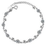 Shining Diva Fashion Platinum Plated Austrian Crystal Heart Bracelet for Women and Girls (11940b), silver, free - Fast Shipping to USA & Canada