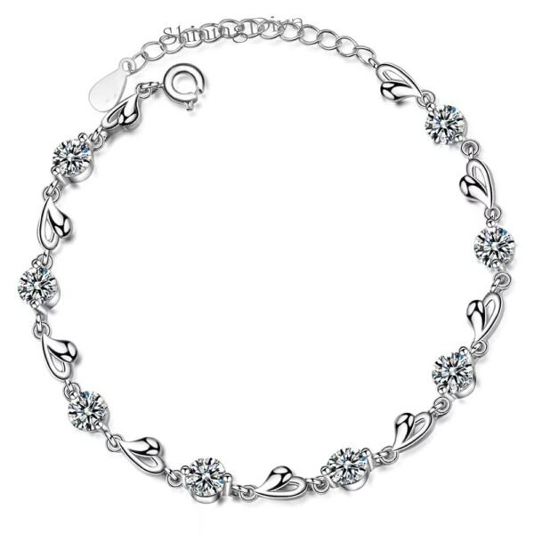 Shining Diva Fashion Platinum Plated Austrian Crystal Heart Bracelet for Women and Girls (11940b), silver, free - Fast Shipping to USA & Canada