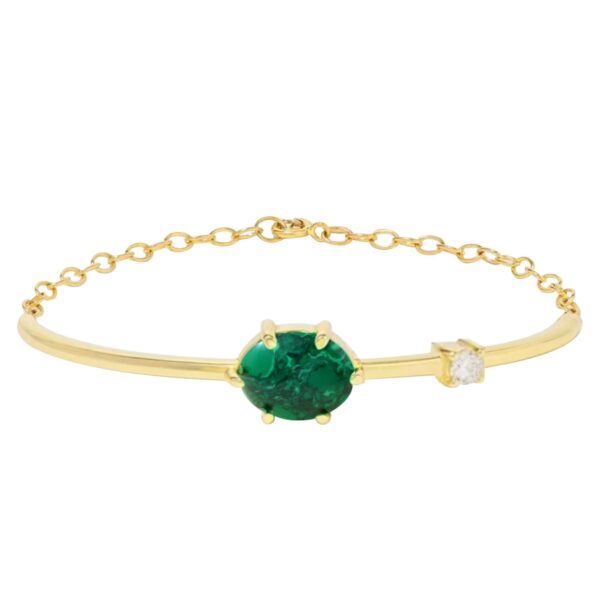 MINUTIAE Green Stone Austrian Cubic Zirconia Diamond Brass Bracelet Adjustable Extendable Gift for Women & Girls - Fast Shipping to USA & Canada