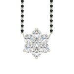 CLARA 925 Sterling Silver Star Mangalsutra Earring Chain Jewellery Set | Platinum Plated, Swiss Zirconia | Gift for Wife - Fast Shipping to USA & Canada