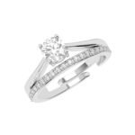 Clara Pure 925 Sterling Silver Roisin Double Banded Solitaire Finger Ring | Swiss Zircon Platinum Plated | Size Adjustable | Gift for Women Girls Wife Girlfriend - Fast Shipping to USA & Canada