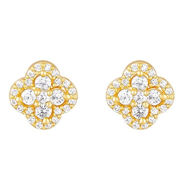 GIVA 925 Silver Gold Pansy Flower Earrings | Gifts for Girlfriend, Gifts for Women and Girls | With Certificate of Authenticity and 925 Stamp | 6 Month Warranty