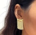 Shining Diva Fashion Latest Stylish Tassel Earrings for Women and Girls (Gold) (rrsd15090er) - Fast Shipping to USA & Canada - Image 3