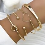 Shining Diva Fashion Set of 4 Latest Stylish Multilayer Gold Plated Bangle Bracelet for Women and Girls (16623b) - Fast Shipping to USA & Canada - Image 7