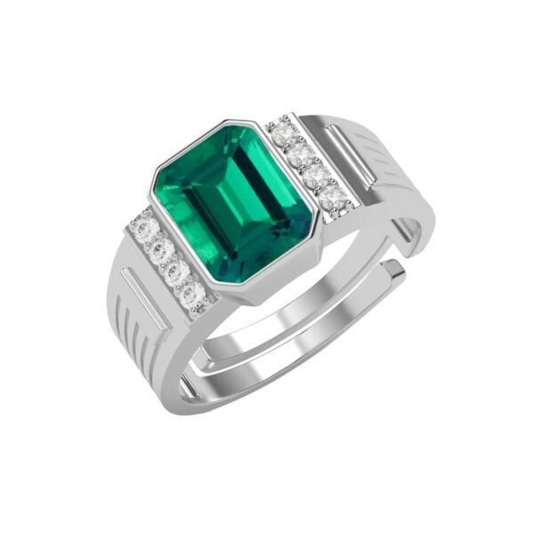 Clara Pure 925 Sterling Silver Alvaro Men Ring |Size Adjustable, Platinum Plated, Swiss Zirconia | Gift for Men & Boys - Fast Shipping to USA & Canada