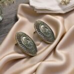 ACCESSHER Oxidised Silver Stud Earrings - Fast Shipping to USA & Canada - Image 4