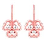 GIVA 925 Silver Anushka Sharma Rose Gold Three Leaf Clover Earrings | Gifts for Girlfriend, Gifts for Women & Girls| With Certificate of Authenticity and 925 Stamp | 6 Month Warranty*