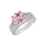 Clara Pure 925 Sterling Silver Tove Pink Solitaire Wedding Finger Ring | Swiss Zircon Platinum Plated | Size Adjustable | Gift for Women Girls Wife Girlfriend - Fast Shipping to USA & Canada