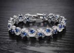Shining Diva Fashion Royal Blue Crystal CZ Silver Plated Stylish Bracelet Gift for Girls Women(9576b) - Fast Shipping to USA & Canada - Image 6