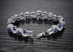 Shining Diva Fashion Royal Blue Crystal CZ Silver Plated Stylish Bracelet Gift for Girls Women(9576b) - Fast Shipping to USA & Canada - Image 7