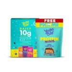 Yogabar 10g Protein Bars Variety Pack of 6 (2x Blueberry Blast, 2x Mocha Brownie, 2x Dark Chocolate Chip) + 7x 4g Protein Minis (Free) | Zero Added Sugar | Low Net Carbs | Whey, Peanut & Soy Protein Blend | Healthy Snack Bars - Fast Shipping to USA & Canada