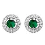 GIVA 925 Silver Forest Green Shining Halo Studs| studs to Gift Women & Girls | With Certificate of Authenticity and 925 Stamp | 6 Months Warranty