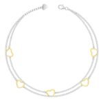 GIVA 925 Silver 18k Gold Plated Rose Gold Zircon Studded Black Bead Anklet | Gifts for Women & Girls