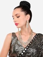 ZAVERI PEARLS Women's Traditional Kundan Necklace Set (Gold) -ZPFK8671 - Fast Shipping to USA & Canada - Image 4