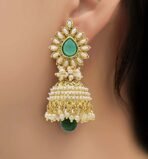 YouBella Traditional Copper Pearl Jhumki Earrings for Girls/Women (White) - Fast Shipping to USA & Canada - Image 2
