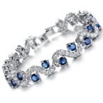 Shining Diva Fashion Royal Blue Crystal CZ Silver Plated Stylish Bracelet Gift for Girls Women(9576b) - Fast Shipping to USA & Canada - Image 4