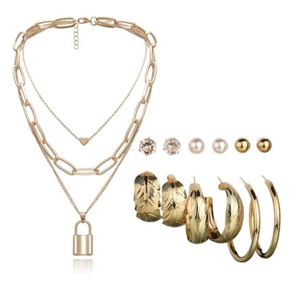 YouBella Fashion Jewellery Gold Plated Necklace and Earrings Combo Jewellery Set for Girls and Women (Gold) - Fast Shipping to USA & Canada