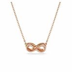 Swarovski Women's Hyperbola Pendant, Pav?, Infinity, White, Rose Gold-Tone Plated - Fast Shipping to USA & Canada