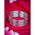 ACCESSHER Silver Plated Oxidised Bracelet Bangles Set - Fast Shipping to USA & Canada - Image 5