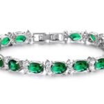 Shining Diva Fashion Platinum Plated Stylish Austrian Crystal Bracelet for Women and Girls (11955b)(Green) - Fast Shipping to USA & Canada