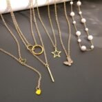 Shining Diva Fashion 5 Pcs Combo Latest Stylish Butterfly Pearl Necklace Jewellery Set for Women Western Pendant Necklace Gifts for Girls (15842np) - Fast Shipping to USA & Canada - Image 4