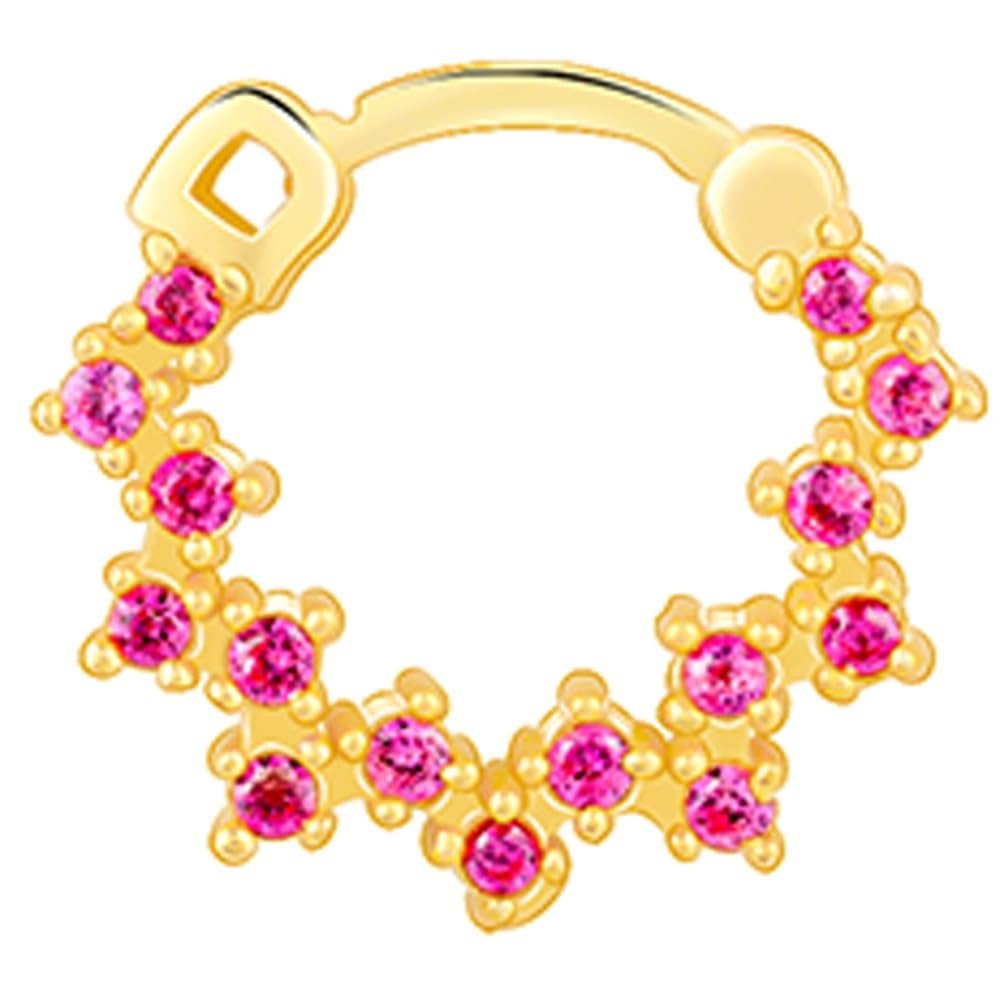 51w2MDSlsXL.jpg GIVA 925 Silver Golden Zig-Zag Red Nose Ring| Gifts for Women and Girls | With Certificate of Authenticity and 925 Stamp | 6 Month Warranty* - Image 1