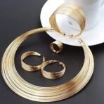 YouBella Gifts Stylish Latest Gold Plated Combo of Choker Jwell Necklace Jewellery Set with Earrings, Bracelet and Ring for Girls and Women (Golden) (YBNK_5773) - Fast Shipping to USA & Canada - Image 3