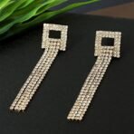 Accessher Gold Plated Rhinestone Dangle Earrings - Fast Shipping to USA & Canada - Image 4
