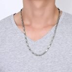 Fashion Frill Men's Double Coated Popular Stainless Steel Silver Chain For Men Boys Girls Stylish Necklaces Silver Chain Anniversary Love Gift For Husband Unisex Chains 22 Inches - Fast Shipping to USA & Canada - Image 6
