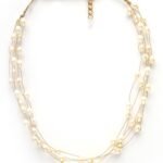 Karatcart Multilayer Gold Plated Round Pearl Chain Necklace for Women - Fast Shipping to USA & Canada