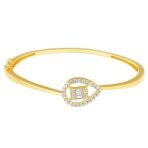 GIVA 925 Silver Golden Tear Drop Sparkly Zircon Bracelet, Adjustable | Gifts for Women and Girls | With Certificate of Authenticity and 925 Stamp | 6 Months Warranty*