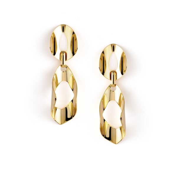 Rubans Womens Stainless Steel 18 KT Gold Plated Waterproof Tarnish-Free Vintage Swirl Drop Earrings - Fast Shipping to USA & Canada