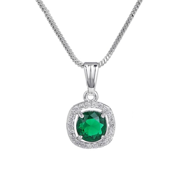 Estele Gehena Fashion Jewellery Pendants for Women: CZ Shimmering Crystals Enhanced Round Pattern Pendant with Chain/Pendant Necklace Option in 7 colors - Versatile Elegant Appeal for Girls & Women - Fast Shipping to USA & Canada
