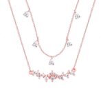 GIVA 925 Silver Rose Gold 18k Gold Plated Zircon Stoned Necklace | Gifts for Women & Girls