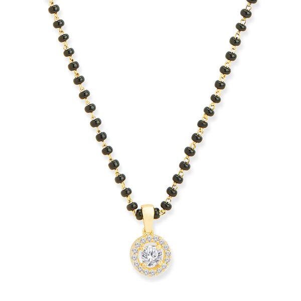 MINUTIAE Stylish Pendant Necklace Black Beads Mangalsutra Extendable Chain for Women - Fast Shipping to USA & Canada
