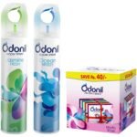Odonil Room Freshener Spray (Pack of 2), Jasmine Fresh 220ml+Ocean Breeze 220ml & Odonil Bathroom Air Freshener Blocks Mixed Fragrances - 192g (48g*4) | Mixed Fragrances - Fast Shipping to USA & Canada
