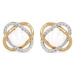 CLARA 925 Sterling Silver Real Pearl Knot Pendant Earring Chain Jewellery Set | Gold Rhodium Plated | Gift for Women & Girls - Fast Shipping to USA & Canada