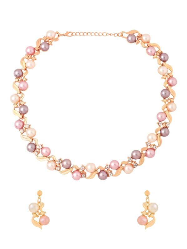 Yellow Chimes Jewellery Set for Women & Girls Fashion Pearl Necklace Set for Women | Silver Gold Plated Pearl Necklace Set | Birthday Gift for Women Anniversary Gift for Wife Valentine Gift for Girls - Fast Shipping to USA & Canada