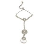 ZENEME Rose Gold-Plated White American Diamond Studded Flower Graceful Hand Chain Ring Bracelet For Girls and Women - Fast Shipping to USA & Canada