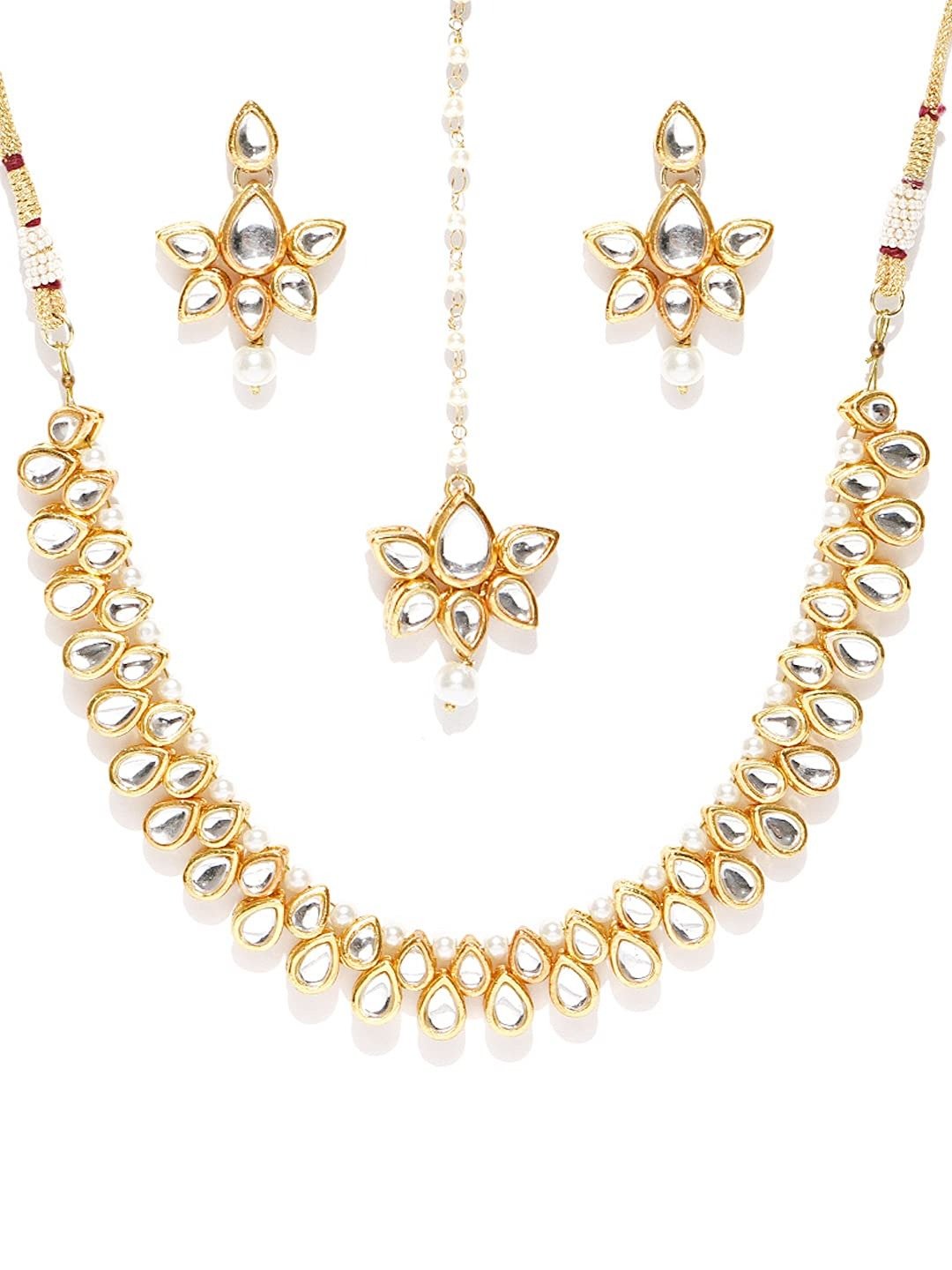619P75kd0WL.jpg Karatcart Kundan Jewellery Set for Women - Fast Shipping to USA & Canada - Image 1